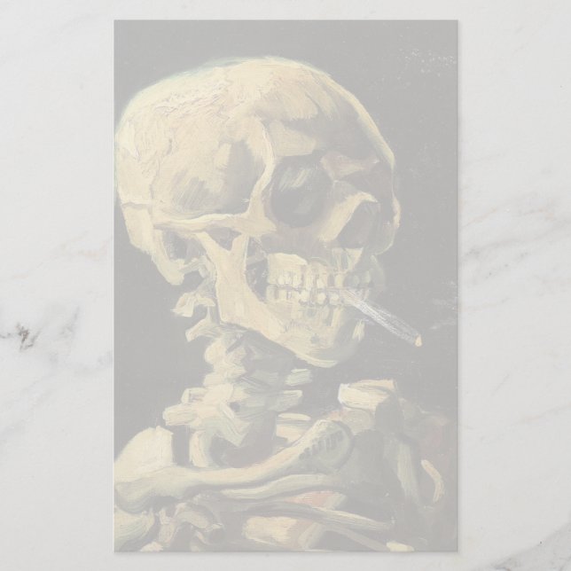 VAN GOGH - Skull with cigarette 1885 Stationery (Front)