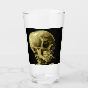 Van Gogh Smoking Skeleton Glass