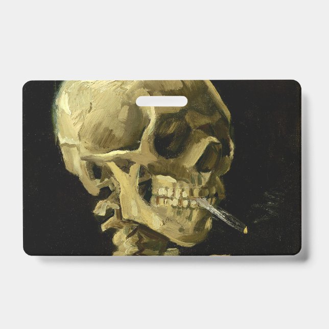 Van Gogh Smoking Skeleton ID Badge (Front)