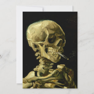 Van Gogh Smoking Skeleton Invitation