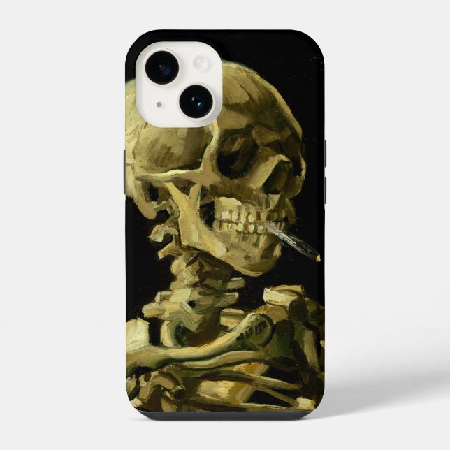 Van Gogh Smoking Skeleton iPhone Case (Back)