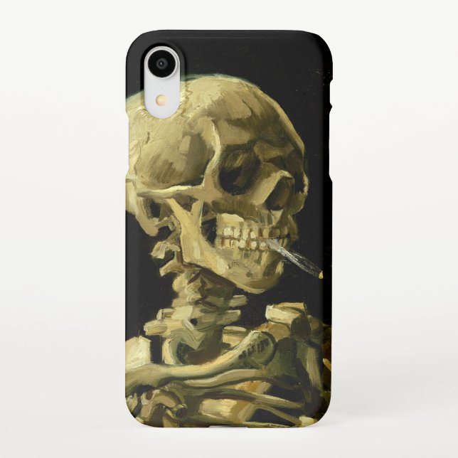 Van Gogh Smoking Skeleton iPhone Case (Back)