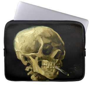 Van Gogh Smoking Skeleton Laptop Sleeve