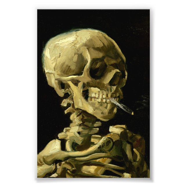 Van Gogh Smoking Skeleton Photo Print (Front)