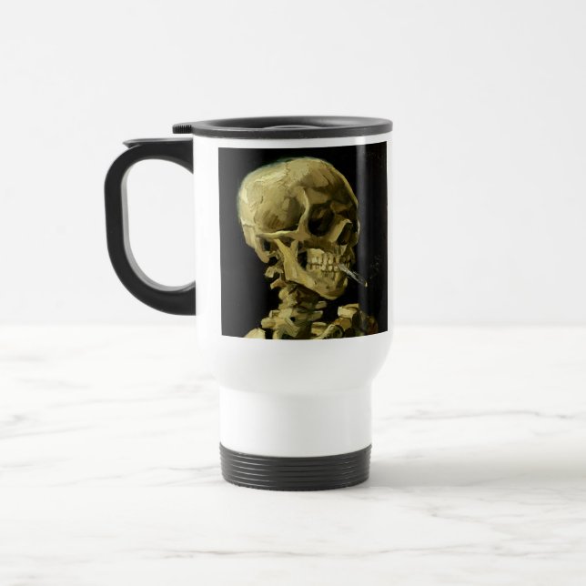 Van Gogh Smoking Skeleton Travel Mug (Left)