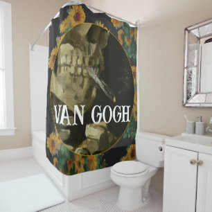Van Gogh Smoking Skull 2032 2033 2034 2035 2036 Shower Curtain