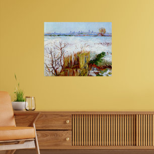 Van Gogh-Snowy Landscape with Arles in Background Poster