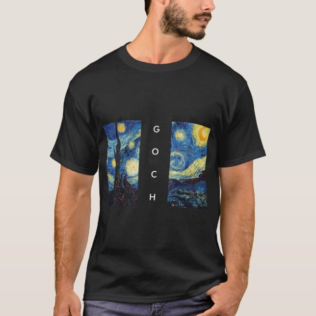 Van Gogh Split‑Painting  T-Shirt (Front)