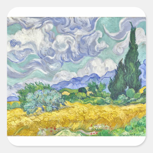 Van gogh square sticker (Front)