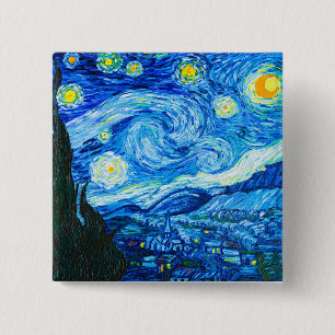 Van Gogh Starry Night 15 Cm Square Badge