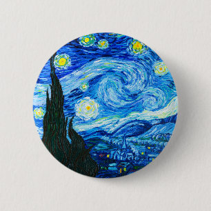 Van Gogh Starry Night 6 Cm Round Badge