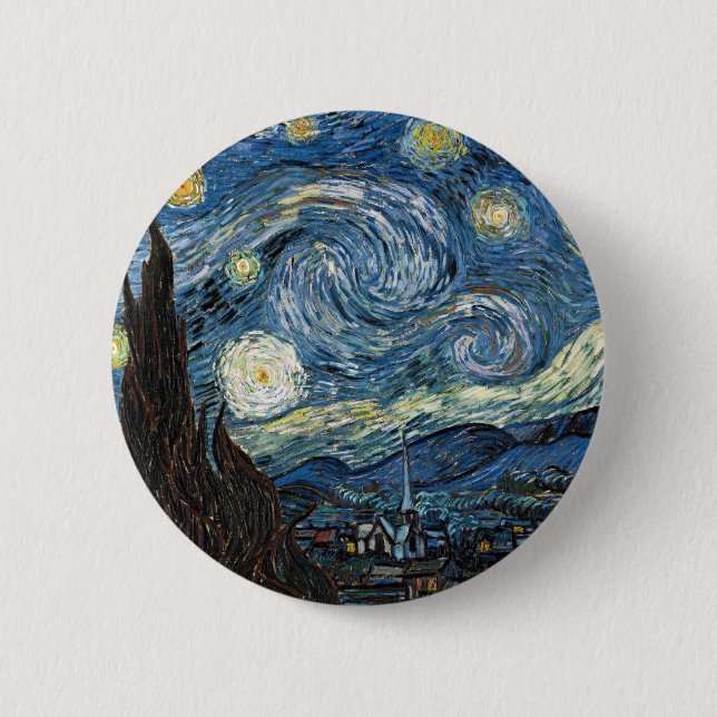 Van Gogh Starry Night 6 Cm Round Badge (Front)