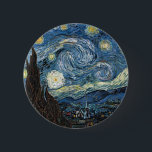 Van Gogh Starry Night 6 Cm Round Badge<br><div class="desc">Vincent Van Gogh Starry Night masterpiece,  vintage artwork on modern day products from Zazilicious</div>