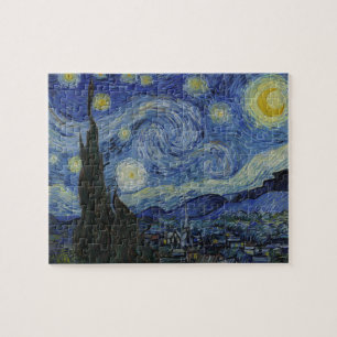 Van Gogh Starry Night 8x10 Photo Puzzle with Tin