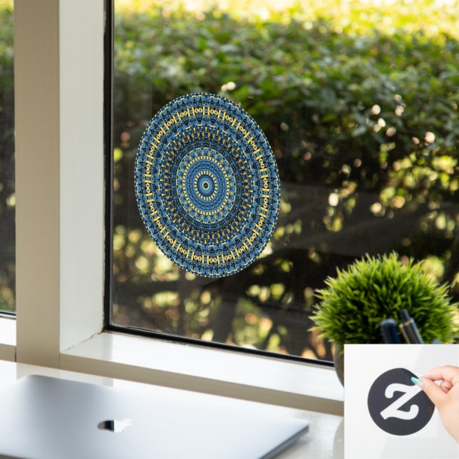 Van Gogh Starry Night Abstract Groovy Boho Mandala (Office)