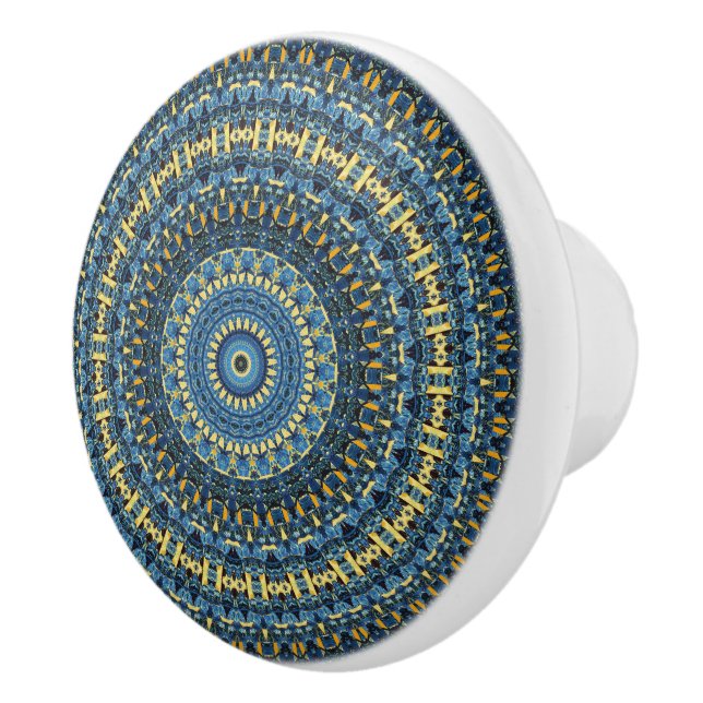 Van Gogh Starry Night Abstract Groovy Boho Mandala Ceramic Knob (Right)