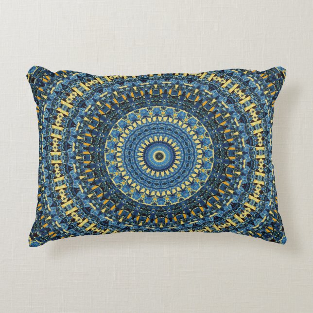 Van Gogh Starry Night Abstract Groovy Boho Mandala Decorative Cushion (Front)