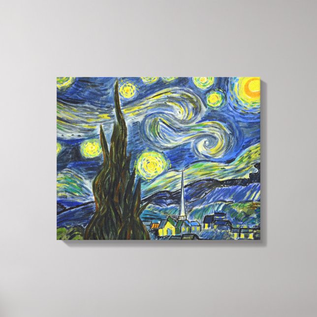 Van Gogh Starry Night. Acrylic on canvas. Canvas Print (Front)