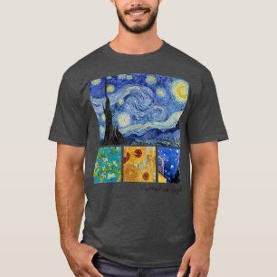 Van Gogh Starry Night, Almond Blossoms, Sunflowers T-Shirt