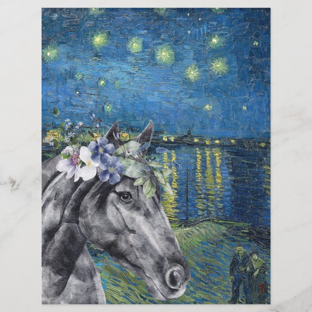 Van Gogh Starry Night and Black Horse Scrapbook (Front)