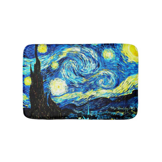 Van Gogh - Starry Night Bath Mat (Front)