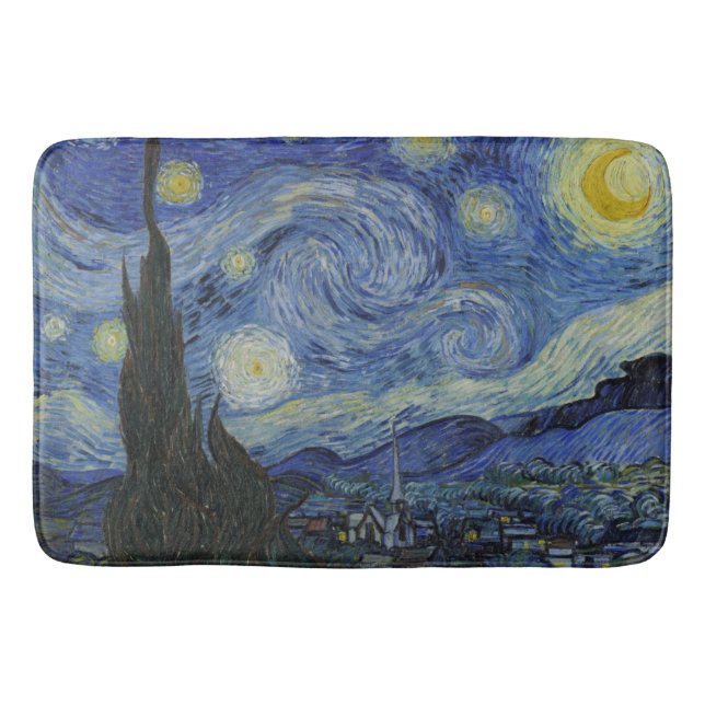 Van Gogh Starry Night Bath Mat (Front)