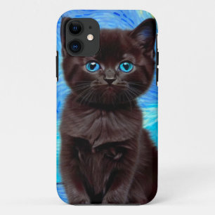 Van Gogh Starry Night Black Cat Case-Mate iPhone Case