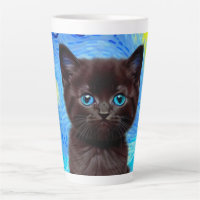 Van Gogh Starry Night Black Cat