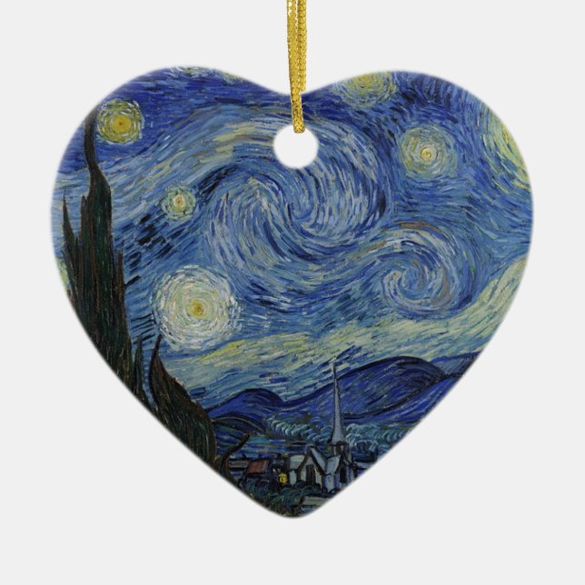 Van Gogh Starry Night Ceramic Tree Decoration (Front)