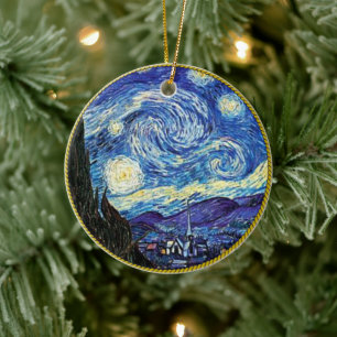 Van Gogh, Starry Night, Ceramic Tree Decoration