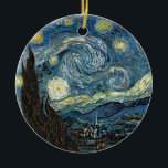 Van Gogh Starry Night Ceramic Tree Decoration<br><div class="desc">Vincent Van Gogh famous painting starry night</div>