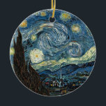 Van Gogh Starry Night Ceramic Tree Decoration<br><div class="desc">Vincent Van Gogh famous painting starry night</div>
