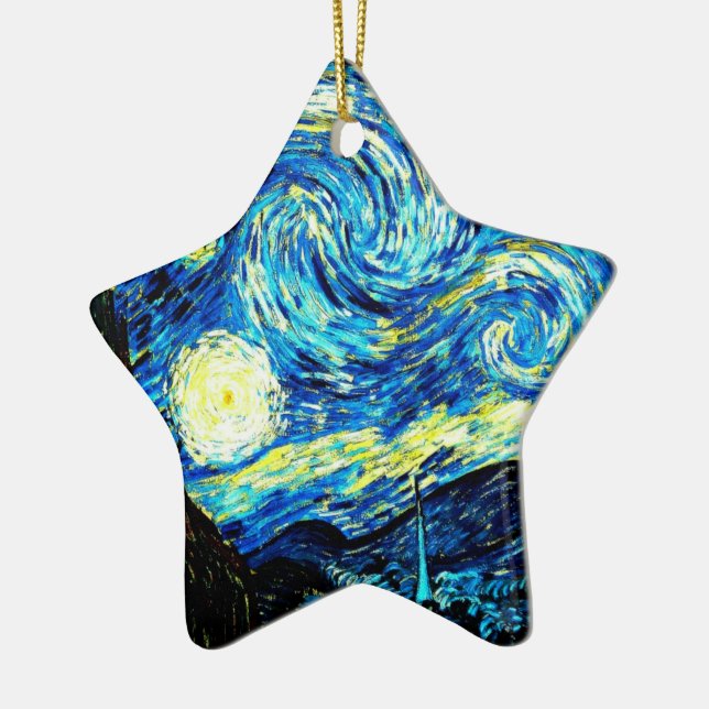 Van Gogh - Starry Night Ceramic Tree Decoration (Left)