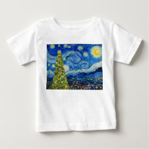 Van Gogh Starry Night - Christmas Tree Baby T-Shirt