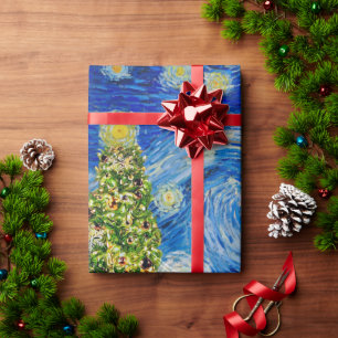 Van Gogh Starry Night - Christmas Tree Wrapping Paper
