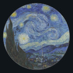 Van Gogh // Starry Night  Classic Round Sticker<br><div class="desc">Van Gogh Starry Night</div>