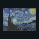 Van Gogh Starry Night Doormat<br><div class="desc">Starry Night by Vincent Van Gogh, oil on canvas, 1889, is a landscape painting of a vast swirl of shining stars over a landscape of distant town and rolling hills, with a single cypress tree rising in the foreground like a dark green flame. Van Gogh painted his starry masterpiece not...</div>