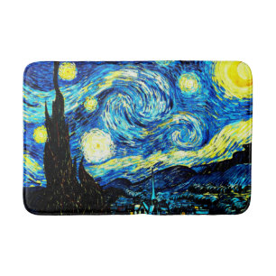 Van Gogh - Starry Night, famous painting Bath Mat