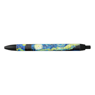 Van Gogh - Starry Night, famous painting Black Ink Pen