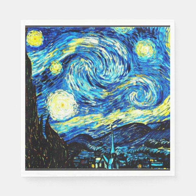 Van Gogh - Starry Night, famous painting Napkin (Front)