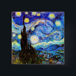 Van Gogh Starry Night Fine Art 15 Cm Square Badge<br><div class="desc">Starry Night,  fine art by Vincent van Gogh.</div>