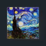 Van Gogh Starry Night Fine Art 15 Cm Square Badge<br><div class="desc">Starry Night,  fine art by Vincent van Gogh.</div>