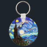Van Gogh Starry Night Fine Art Key Ring<br><div class="desc">Starry Night,  fine art by Vincent van Gogh.</div>