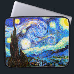 Van Gogh Starry Night Fine Art Laptop Sleeve<br><div class="desc">Starry Night,  the most famous painting of Dutch Post-Impressionist master Vincent van Gogh. A lone cypress tree,  a sleeping village,  and a sky that whirls with stars. 

 Vintage retro cute girly beautiful popular artistic colourful elegant landscape nature pattern Post-Impressionism decorative decor Christian religious spiritual inspirational fine art painting.</div>