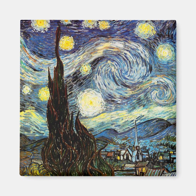 Van Gogh Starry Night Fine Art Magnet (Front)
