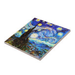 Van Gogh Starry Night Fine Art Tile<br><div class="desc">Starry Night,  fine art by Vincent van Gogh.</div>