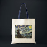 Van Gogh Starry Night Fine Art Tote Bag<br><div class="desc">Starry Night,  the most famous painting of Dutch Post-Impressionist master Vincent van Gogh. A lone cypress tree,  a sleeping village,  and a sky that whirls with stars.
 
 Vintage retro landscape nature colourful cute artistic Post-Impressionism fine art.</div>