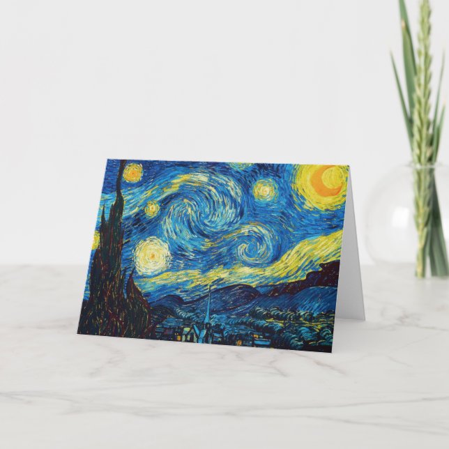 Van Gogh Starry Night Greeting Card (Front)