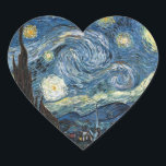 Van Gogh Starry Night Heart Sticker<br><div class="desc">Vincent Van Gogh Starry Night masterpiece,  vintage artwork on modern day products from Zazilicious</div>