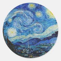 Van Gogh Starry Night. Impressionism vintage art